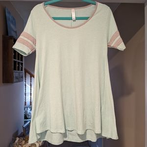 LuLaRoe Light Green-Blue LuLaRoe XXS High Low T-Shirt Tunic
